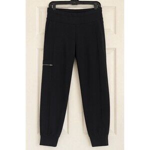ATHLETA Black Go Far Travel Cargo Jogger Pants Sz S Nylon Spandex Zipper Pocket